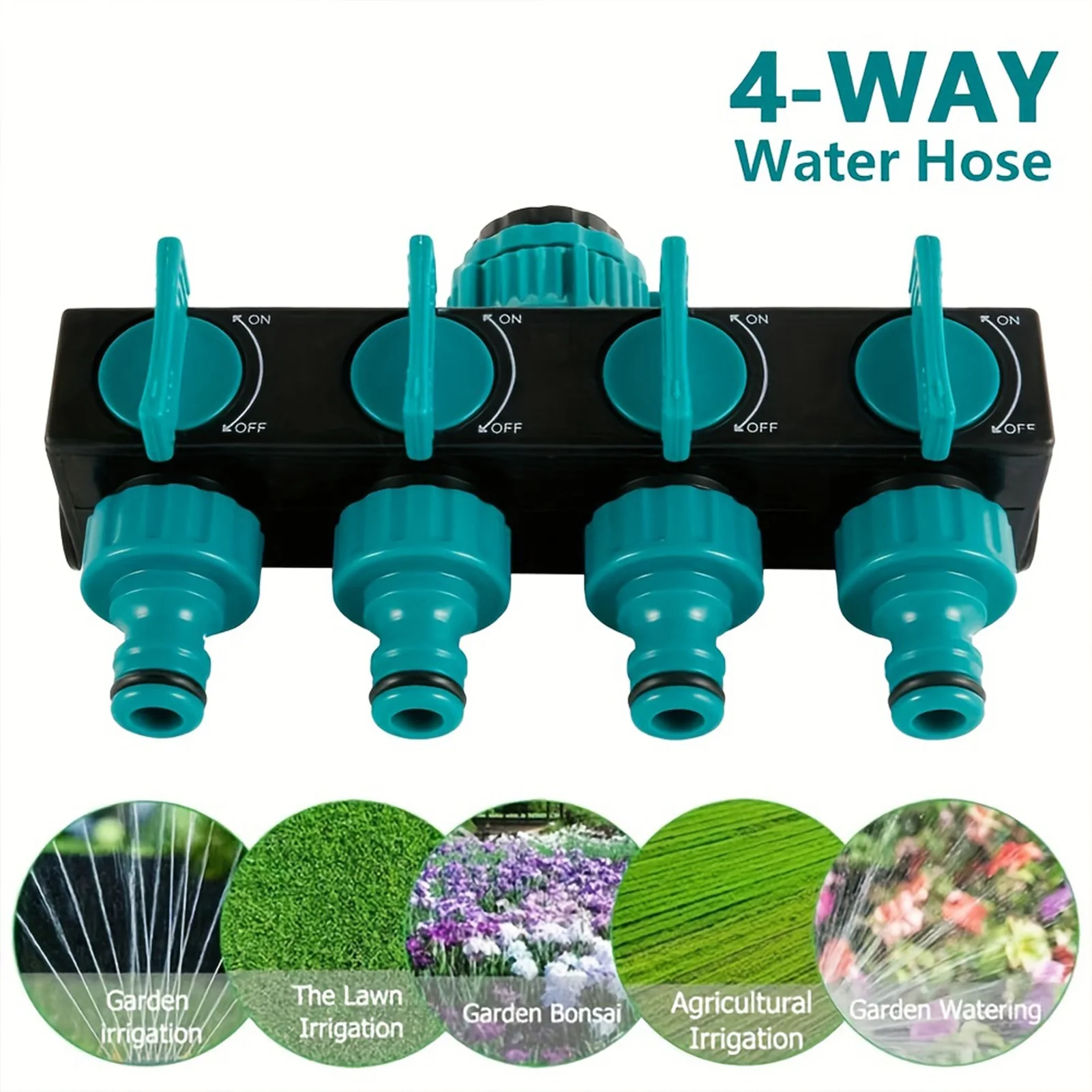 Hose Connector 4 Way Garden Hose Splitter Water Outlet Controller Agricultural Water Tap Connectors Adaptor Valves for Lawn Greenhouse