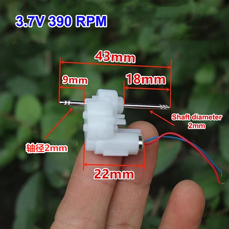 Mini motoréducteur 6x14mm DC 3.7V 390 tr/min double arbre pour bricolage