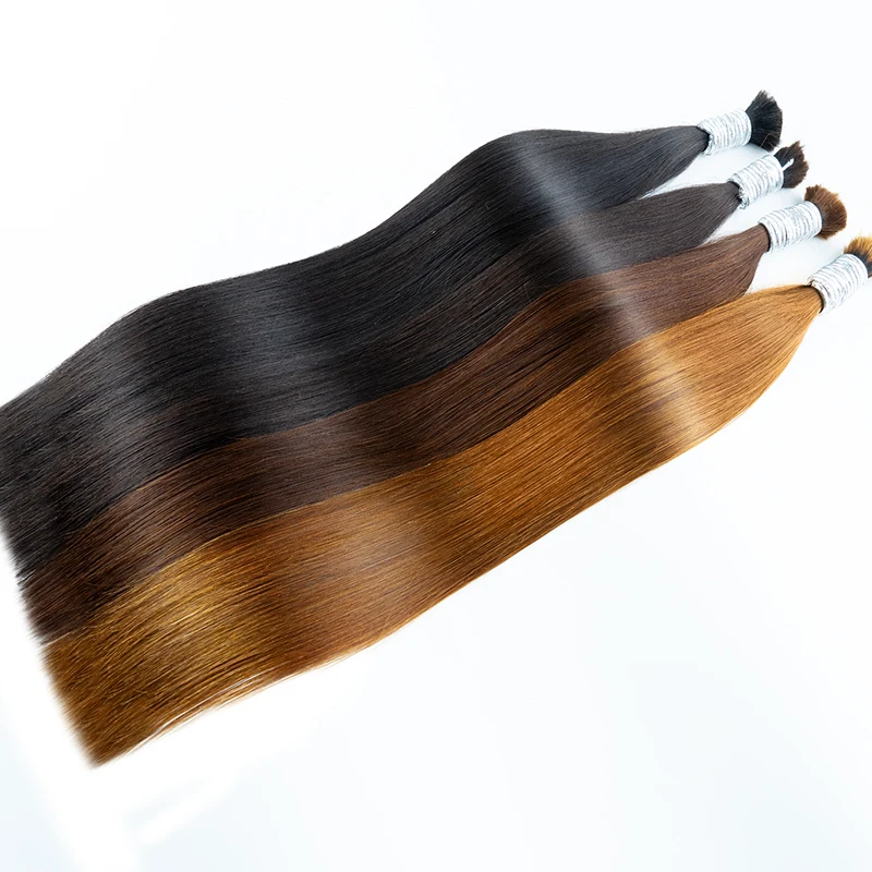 Extensão em massa do cabelo loiro para trança, 100% Real Virgem Cabelo Humano, tecelagem, não transformados, sem trama, cabelos lisos, 10a, 1b, 613