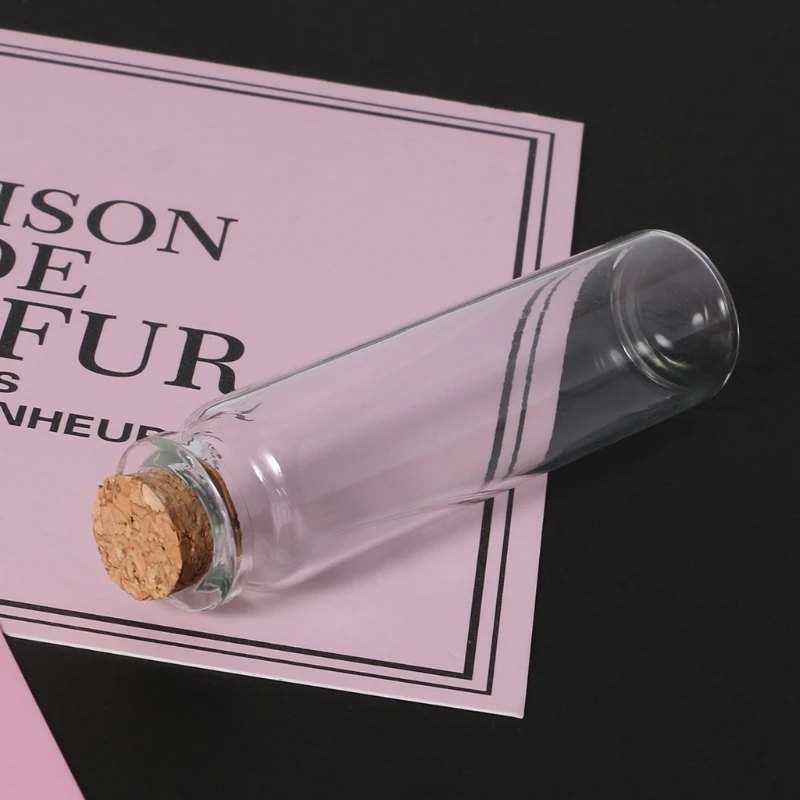 10 Pcs 20ml 22*80mm Empty Tiny Small Clear Cork Message Glass Bottles Vials Wholesale 3