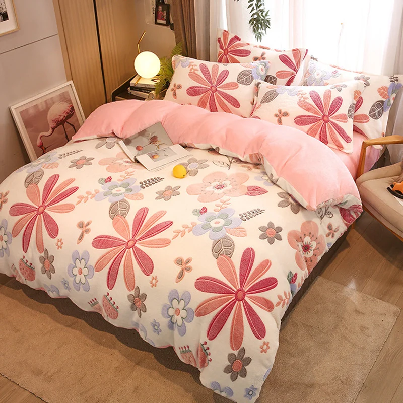 Quilt Cover Double Bed Winter Flannel Duvet Cover 220x240 1pcs