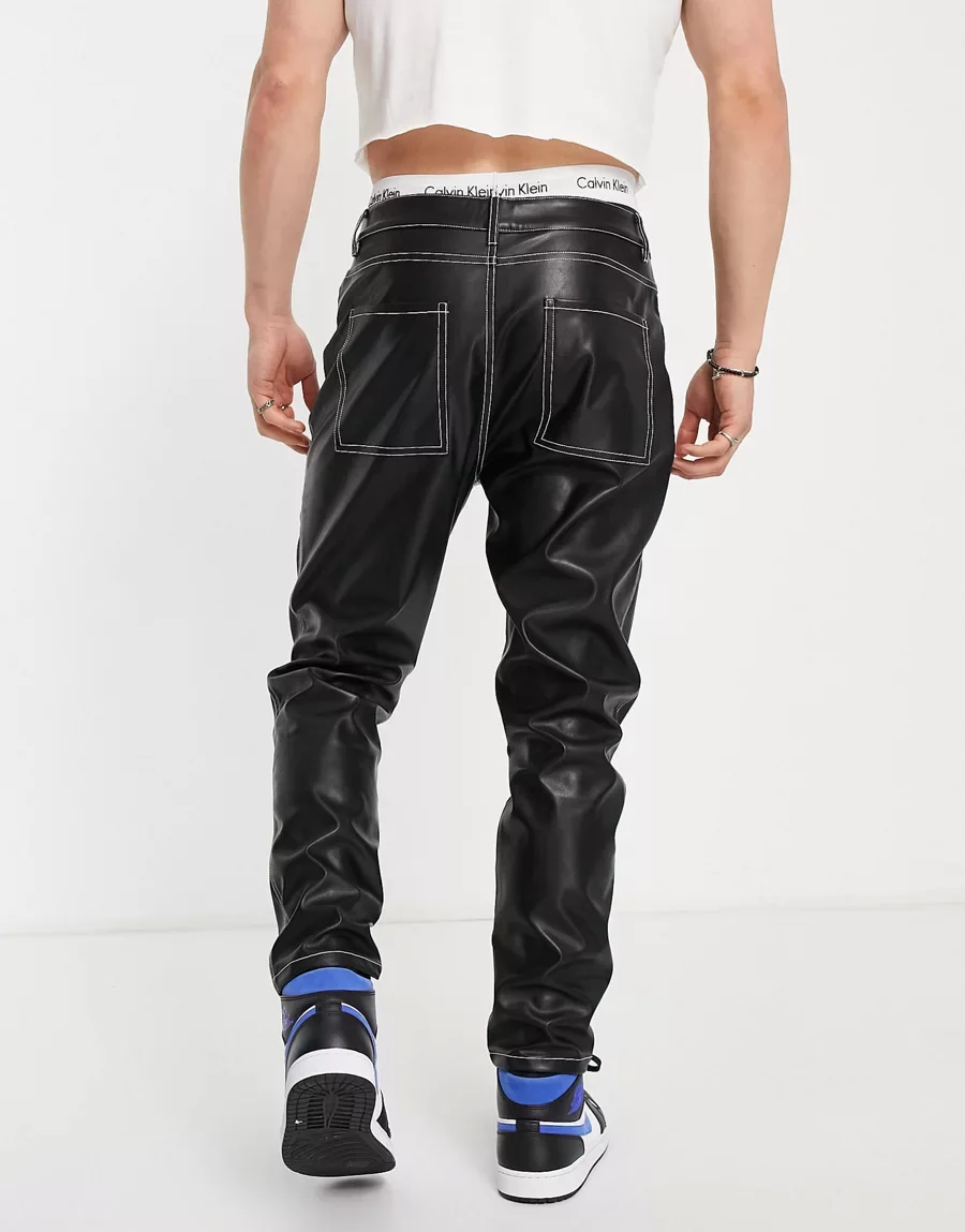 Pantalon Long En Cuir Pour Homme, Style Punk, Mode Rock Show