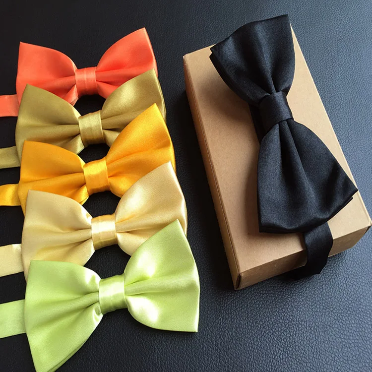 

Solid Color Shiny Bow Tie Red Pink Black White Green Bowtie Fashion Casual Bow Ties For Men Wedding Noeud Papillon Homme