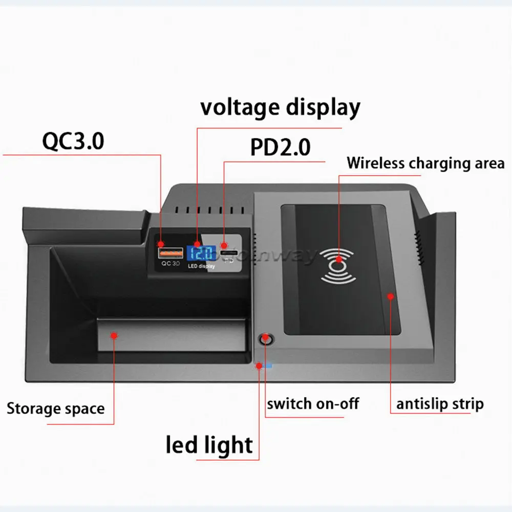 Saldi Caricabatterie wireless per auto con illuminazione ambientale