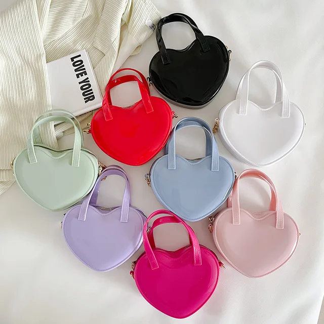 1pc Fashionable Solid Color Heart Shaped Elegant Mini Handbag, Suitable For  Women's Daily Use, Date, Gift