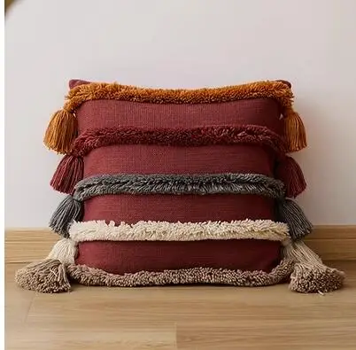 

Scandinavian Storm Simian Tassel Throw Pillow Cover Sofa Throw Pillow Cover