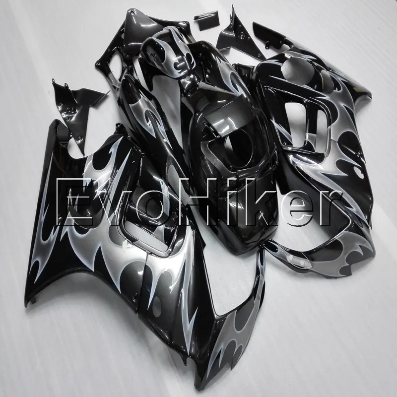

injection Fairings kit for CBR600F3 1997-1998 silver flames CBR600 F3 95 96 bodywork kit motorcycle fairings