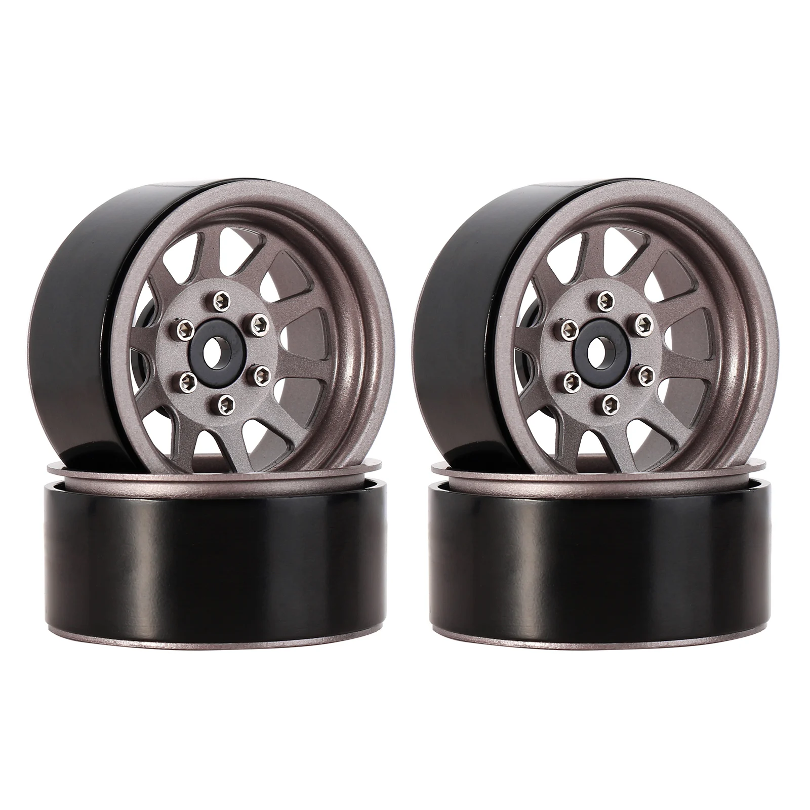 INJORA Offset-8,9mm Metal 1,9 "llanta De Rueda Beadlock Cubo De Plato