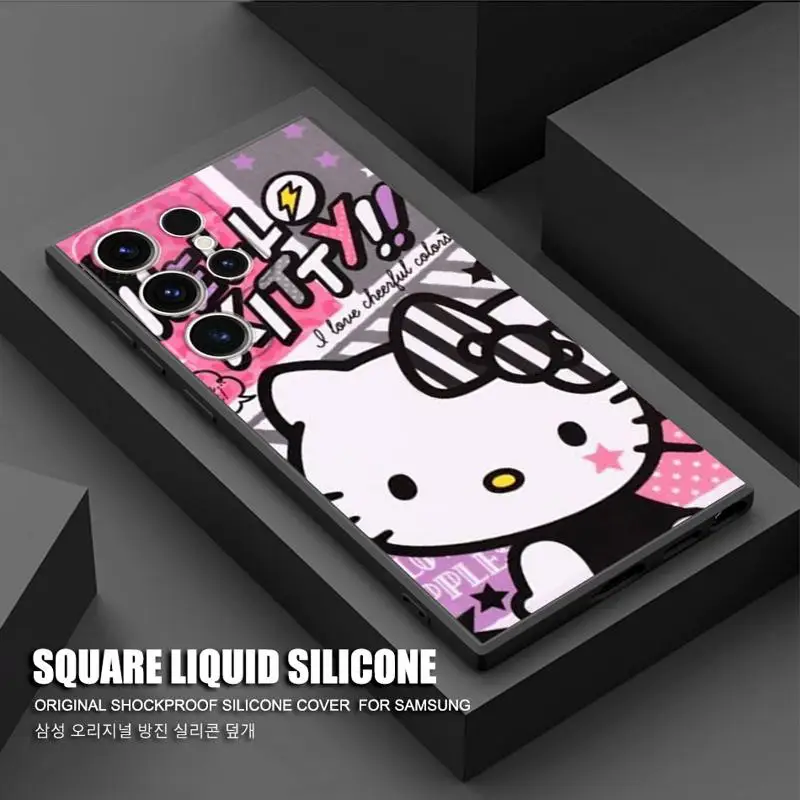 thumbnail image 1 of Funda de teléfono de dibujos animados de Hello Kitty para Samsung Galaxy, S23, S22, S21 Ultra, S20 FE, S10, S10E, Note 20, 10 Plus, Coque de silicona, 1 of 5