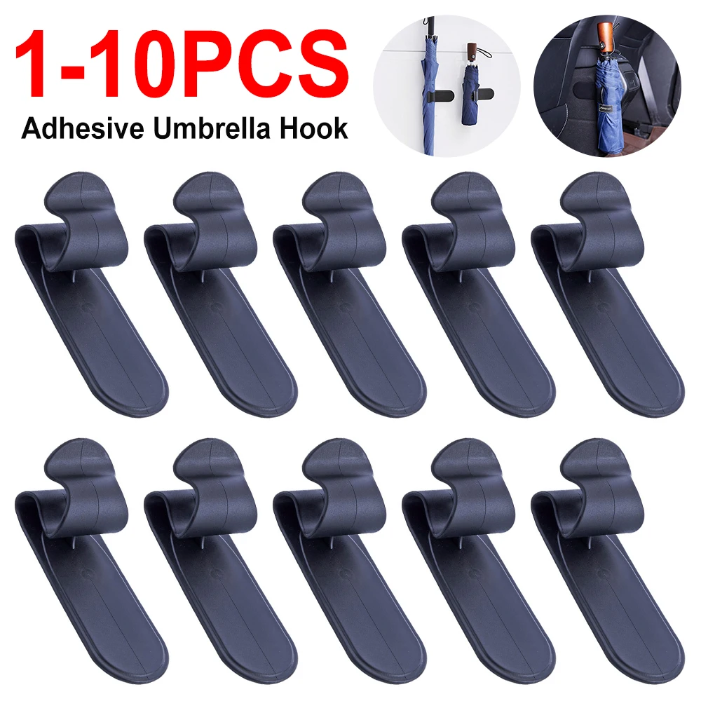 1-10pcs Self-adhesive Car Vechicle Umbrella Hook Multi Holder Hanger Auto Seat Clip Mounting Bracket Car Accessories for Home