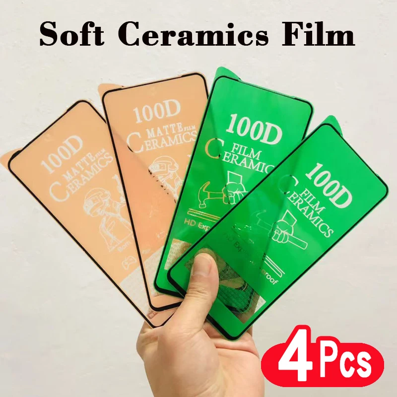 

4Pcs Full Cover HD Soft Ceramic Film Matte For One Plus 9 9R 10R Screen Protectors Glass For OnePlus 8T Explosion Proof Film