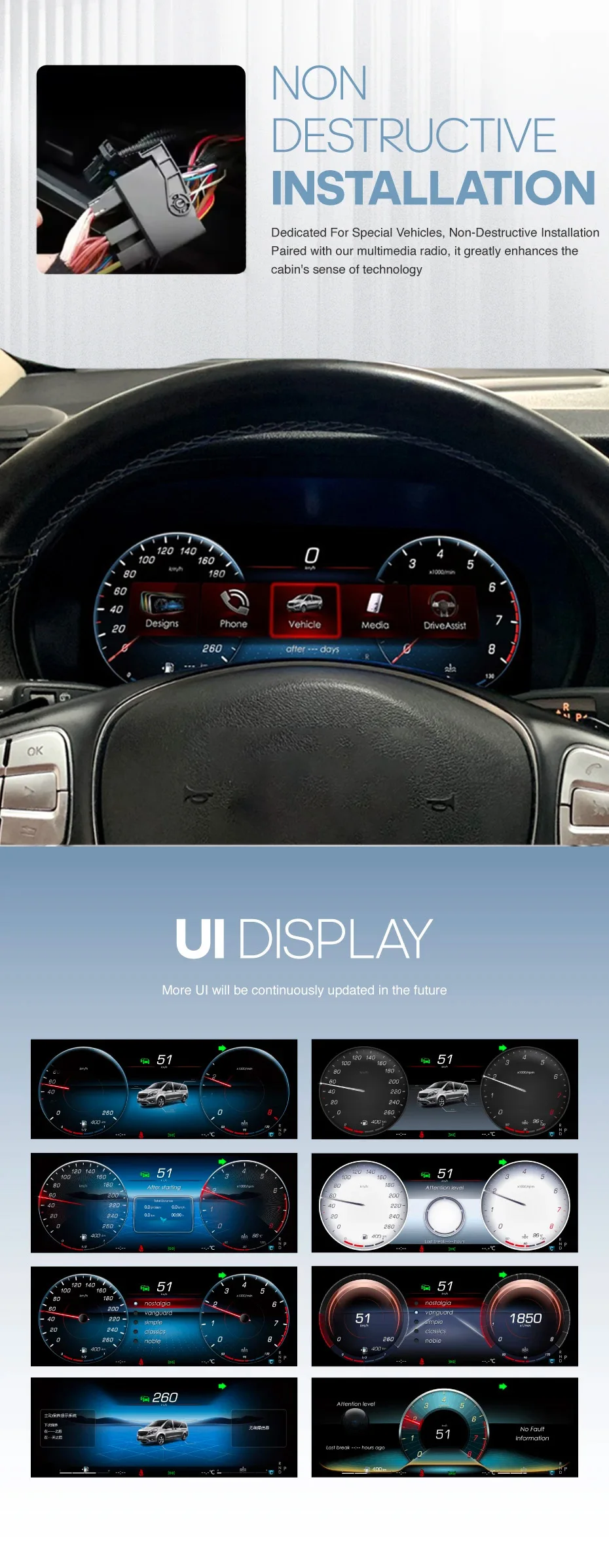 For Mercedes-Benz Vito W447 2024 years Digital Instrument Cluster Speedometer,Da