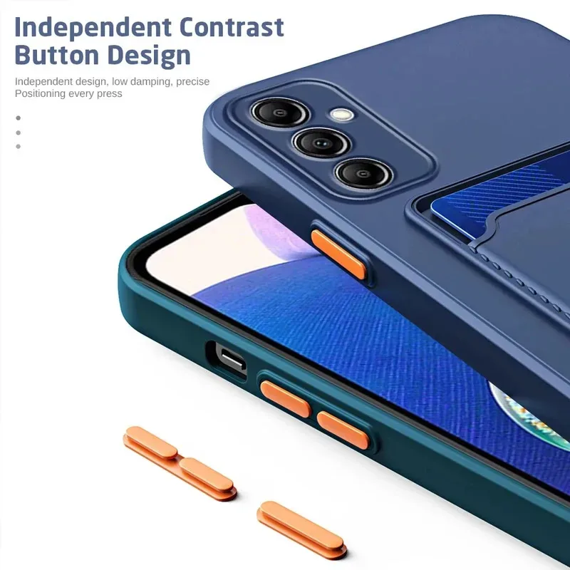 Shockproof Silicone Phone Case with Card Holder