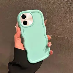 Solid Color Silicone Shock - Absorbing Wave Phone Case for Vivo Y28 4G (Sky blue)
