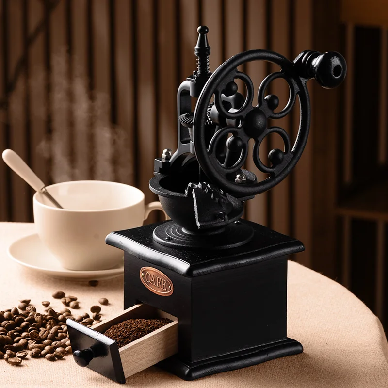 GIANghts-Moulin à café manuel rétro, grande roue portable, broyeur de  grains de café, accessoires de café professionnels faits à la main -  AliExpress