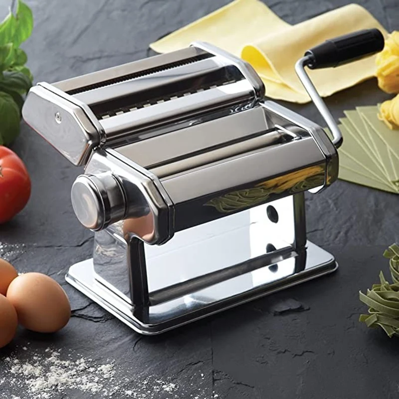 Pasta Maker Machine Hand Crank-Roller Cutter Noodle Makers Best For Homemade Noodles Spaghetti Dough Making Tools