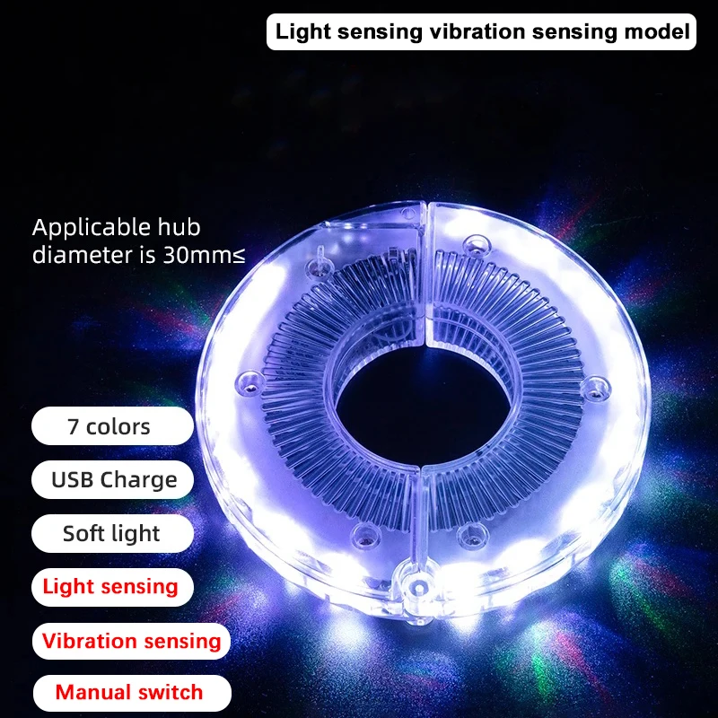 ตัวเลือกสินค้า ไฟ LED จักรยาน ไฟหน้า-ท้าย 7 สี 15 โหมด ชาร์จได้