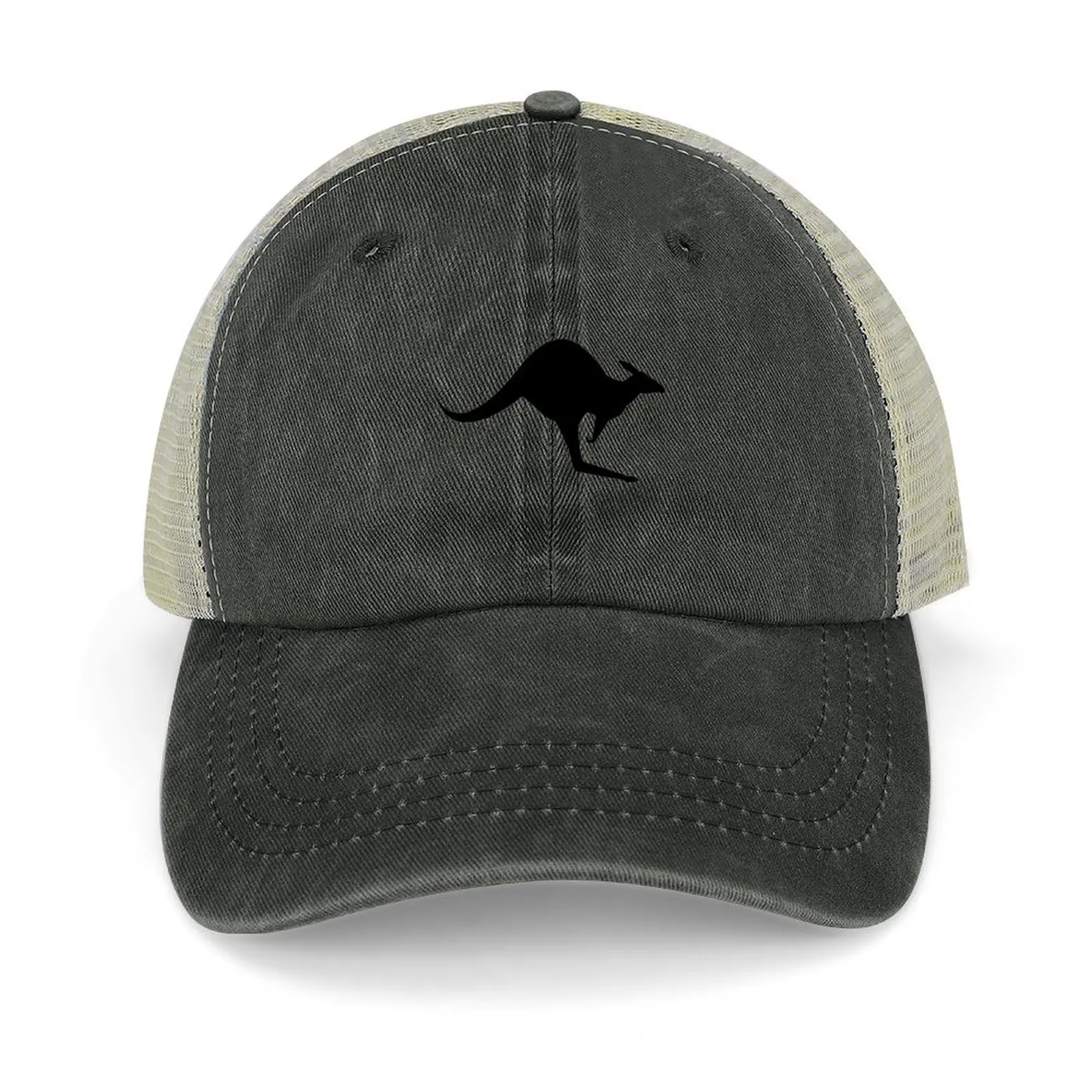 

Kangaroo Icon Black Cowboy Hat Luxury Hat funny hat Ball Cap Bobble Golf Wear Men Women's