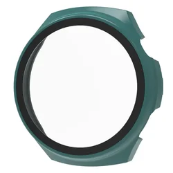 Premium Tempered Glass Bumper Case with Full Coverage Screen Protector for Watch 4Pro (PineGreen)