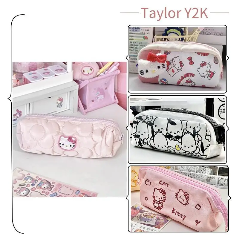 

Sanrio Hello Kitty Pencil Bag Japanese Anime Kawaii Pachacco My Melody Y2K Sweet Girl Large Capacity Storage Stationery Bag