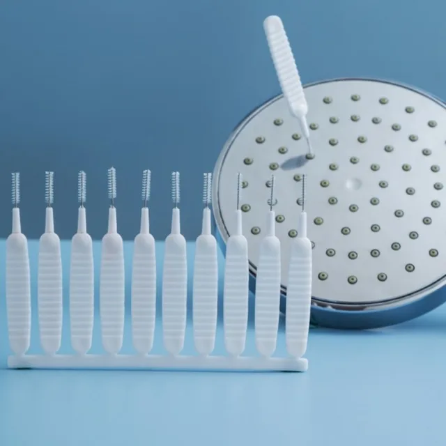 Brosse de nettoyage de douche, salle de bains, Micro brosse en Nylon, buse Anti-colmatage, outils de nettoyage, déclencheur de congestion Micro poreux, 10 pièces 6