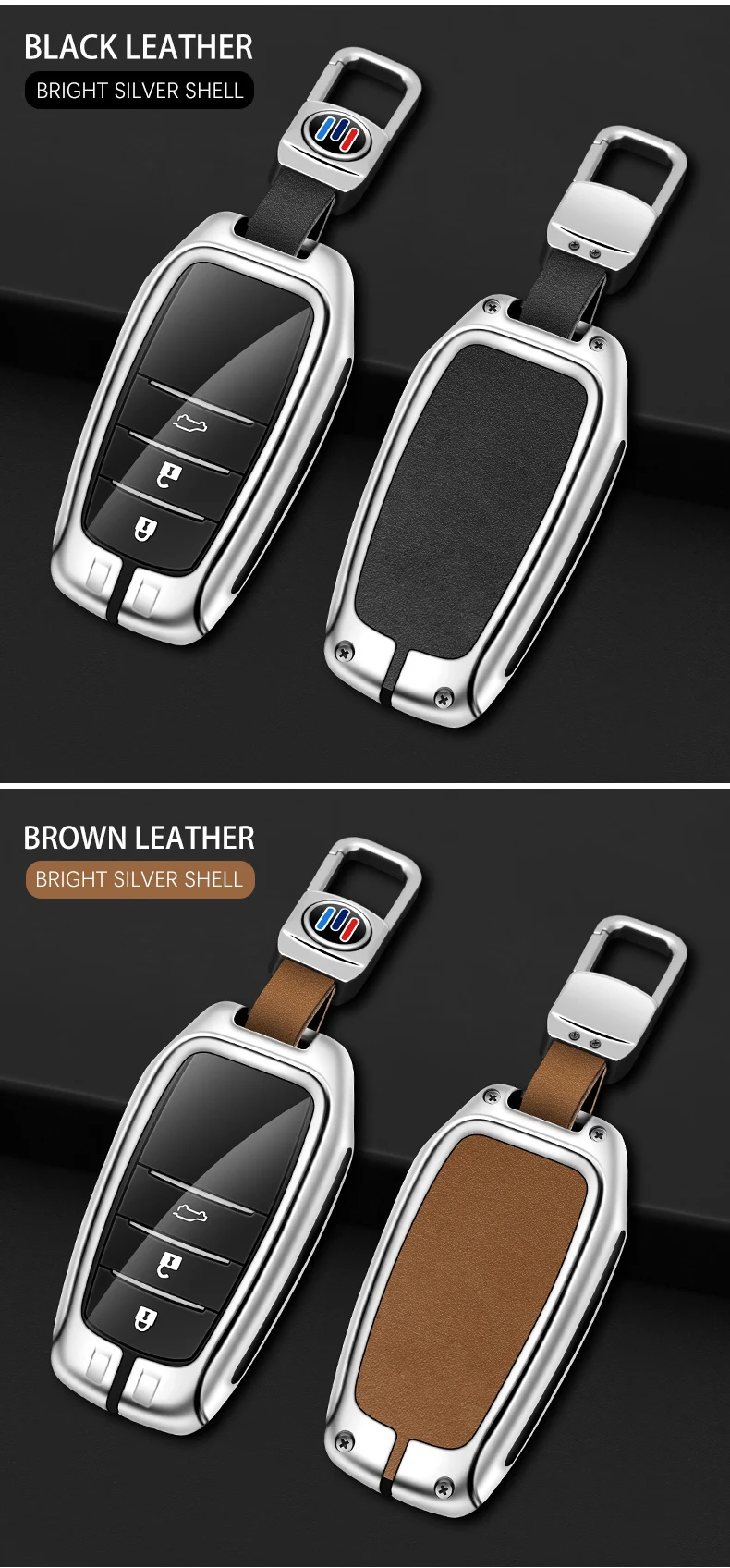 Custodia per chiave a distanza per auto in lega di zinco Shell per Toyota RAV4 Corolla Hilux Fortuner Land Cruiser 200 Camry Sienna Previa Protector - S6823a7ea862746ed8fc592b027c32088H