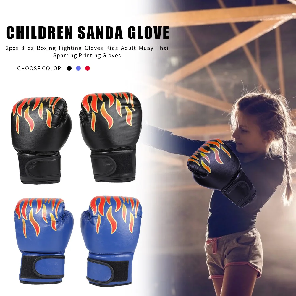2Pcs Kick Boxing Gloves for Men Women PU Karate Muay Thai Guantes De Boxeo Free Fight MMA Sanda Training Adults Kids Equipment