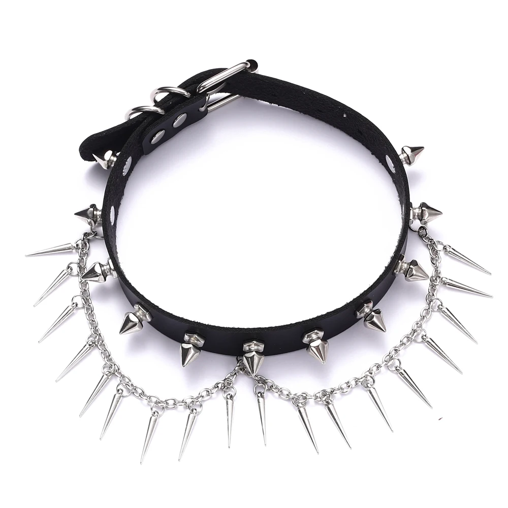 Transparent Spike Collar Red Black Glow In Dark Spike Collar