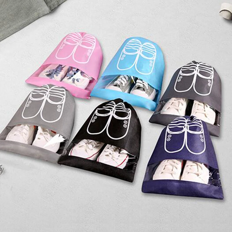 

Fashion Women Hot 1pcs High Quality Shoe Bag 2 Size Travel Pouch Storage Portable Practical Drawstring Bag Organizer Cover
