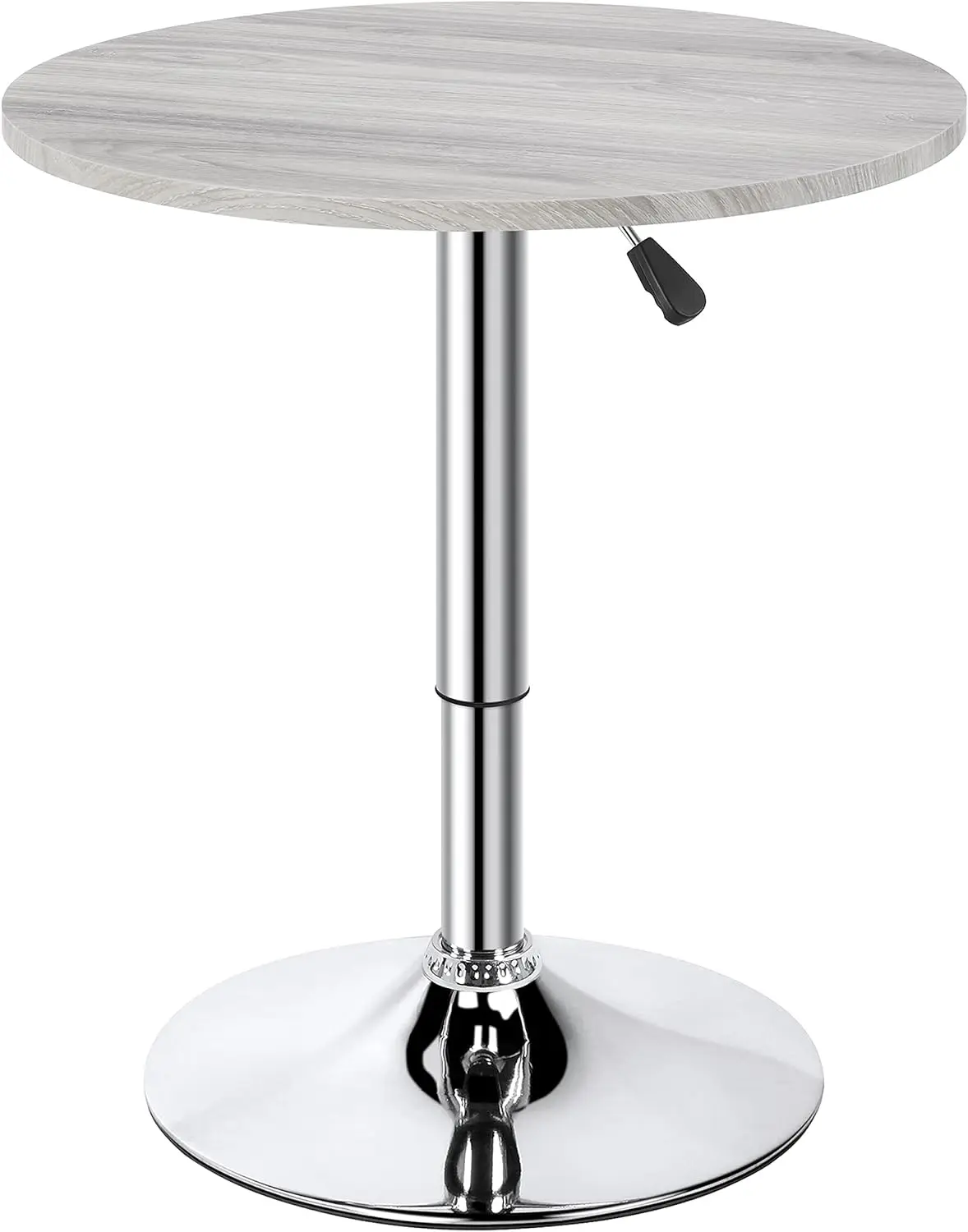 

Round Pub Table Height Adjustable with 360 Swivel MDF Tabletop for Dining Bistro Cafe Home Bar, Grey