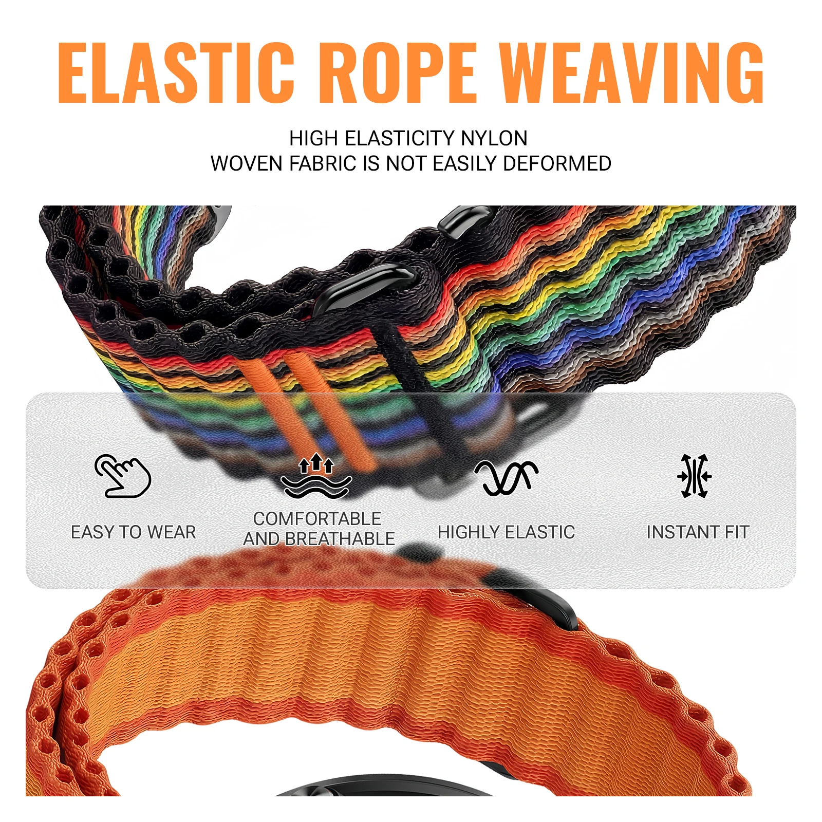 Quick Fit Nylon Braided Strap - Adjustable Wristband