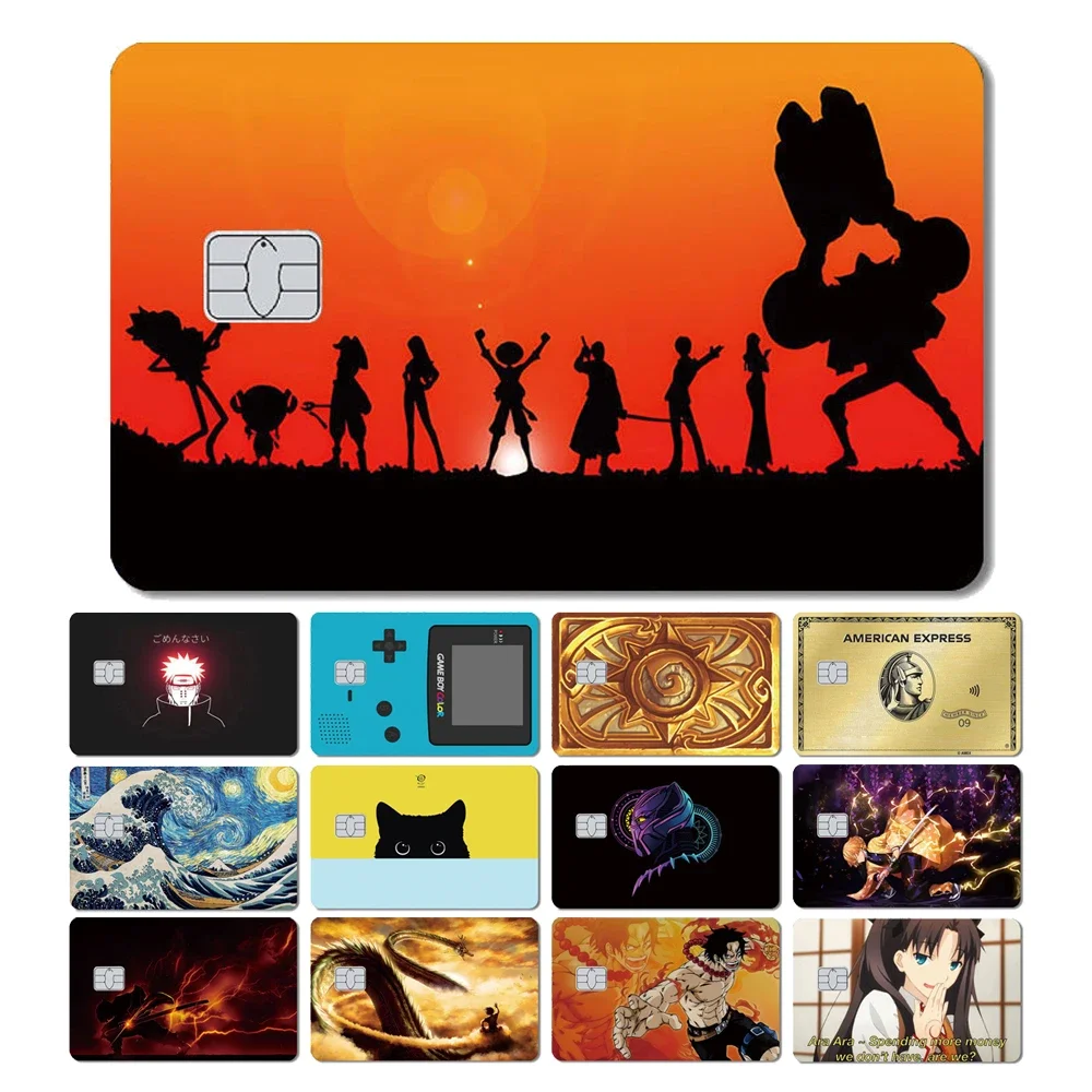 

Flower Gold Anime One Piece Stylish PVC Matte Sticker Skin Film for Debit Credit Bank Card Front Side