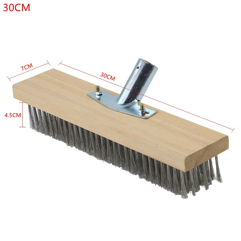 Scopa Con Setole In Acciaio Inox - Per Pulizie Pesanti Su Legno, Piastrelle E Graticci - Testa 20 O 30cm - Foto 8