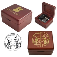 Anime Your Name Music Box Zenzenzense Song Gold Stamping Bronzing Wind Up Wooden Box Home Decoration Birthday Party Gift 2