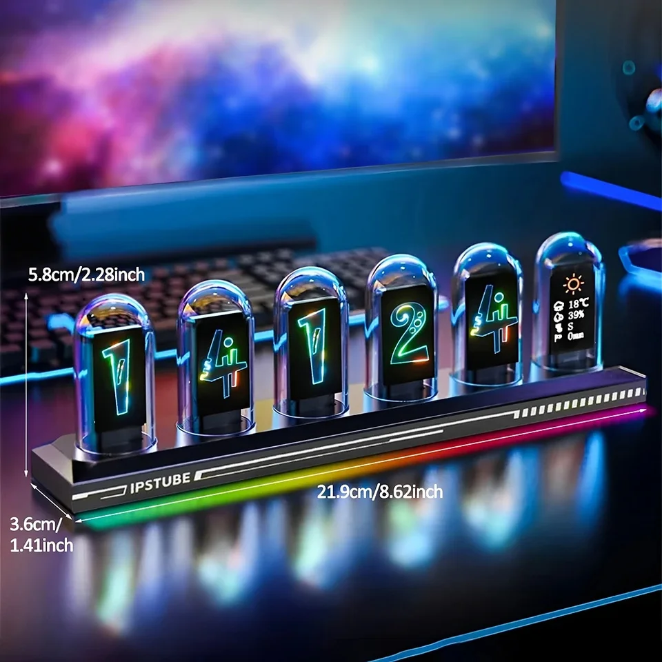 Orologio Nixie Tube RGB - Stazione Meteo Con Schermo IPS 2.6"