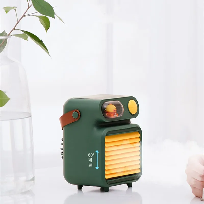

Usb Small Portable Electric Fan Mini Refrigeration Small Air Conditioning Charging Ultra Silent Spray Fan