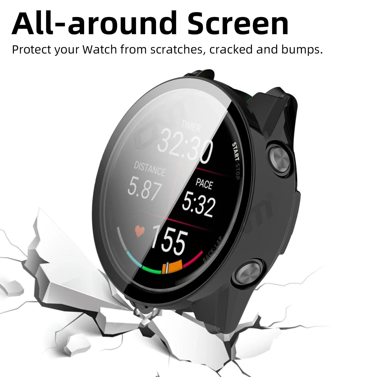 Tempered Glass Screen Protector & Hard PC Protective Bumper Set