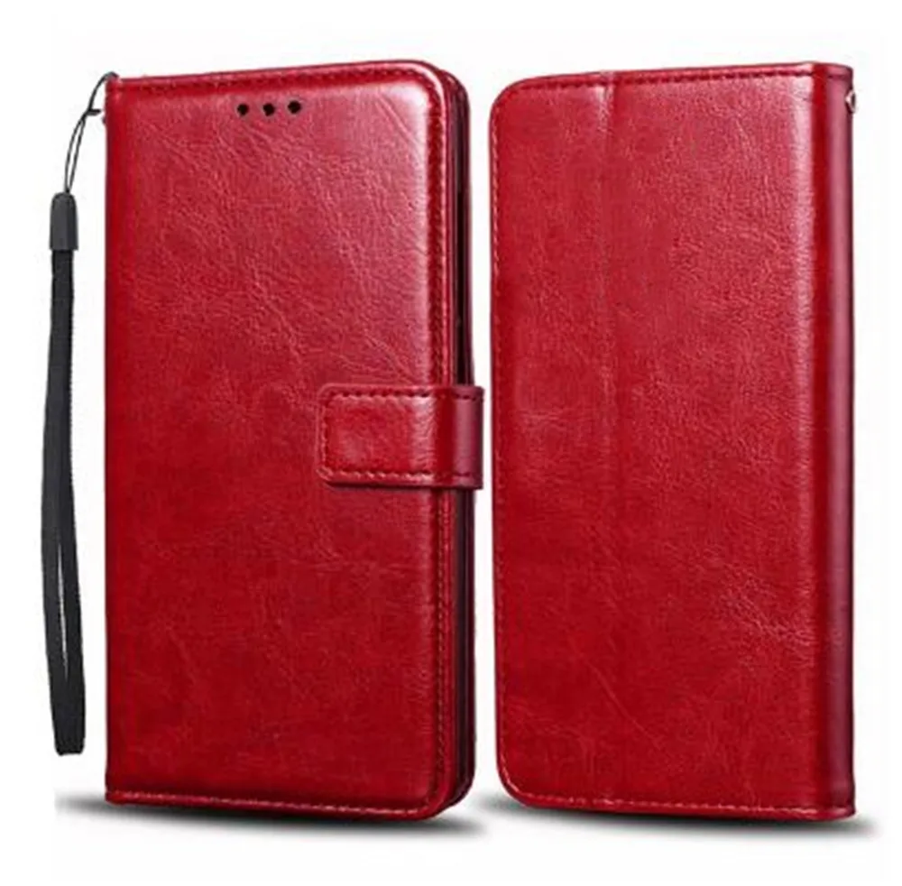 Leather Flip Wallet Case with Card Holder and Stand Functionality