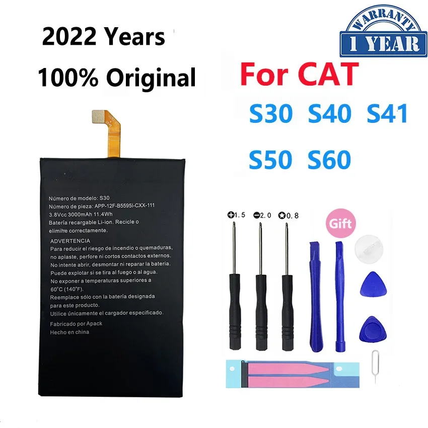 

100% Original For Caterpillar Cat S30 S60 S40 S50 APP-12F-B5595I-CXX-111 APP00223 Battery Batteries Bateria