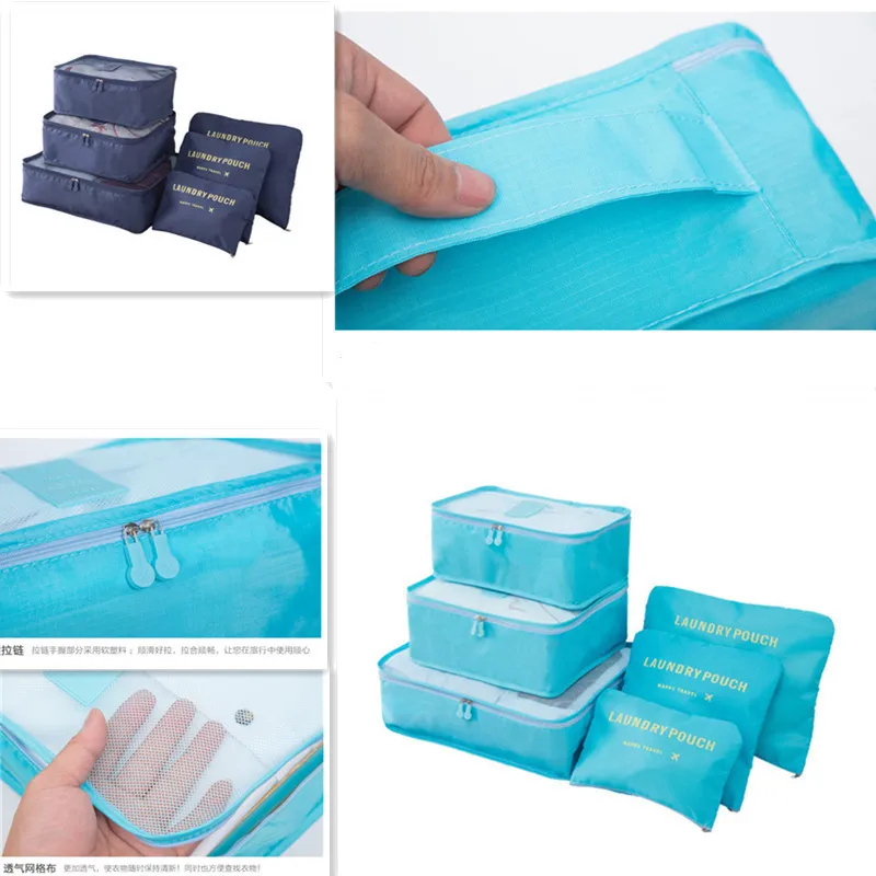 MIFUNY 7 pcs/set Travel Bag Clothes Shoes Digital Cosmetics Bags Dust-proof Luggage Travel Pack Cubic Suitcase Home Organization