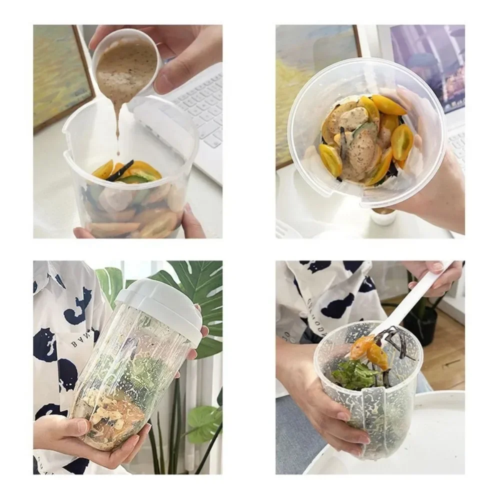 Portable Bottle Salad Container Bottle-Shaped Bento Oat Bowl for Lunch Salad Box with Fork Salad Bowl Fruit Oat Yogurt Cup 5