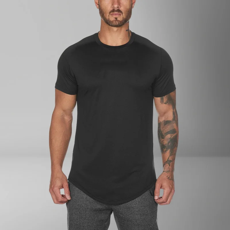 

Summer Men's Sports T-shirt Fitness Training Jogging Quick-drying Elastic Loose Breathable Short Sleeve