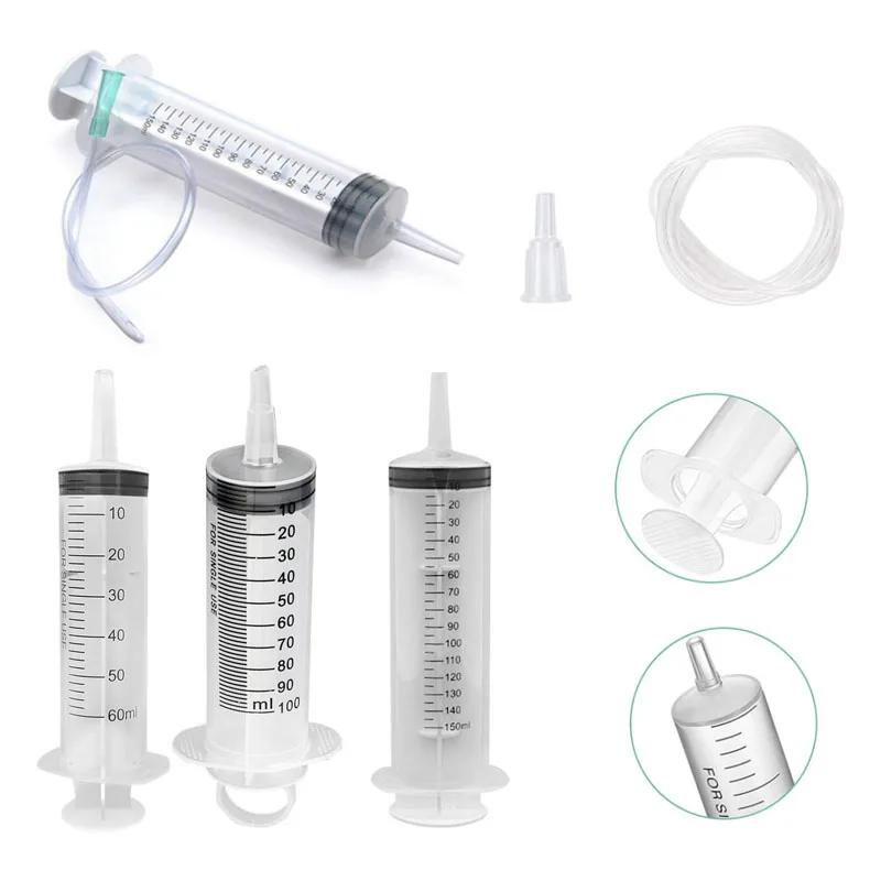 NUOVA SIRINGA IN PLASTICA RIEMPIMENTO POMPA RIUTILIZZABILE 60 ml per