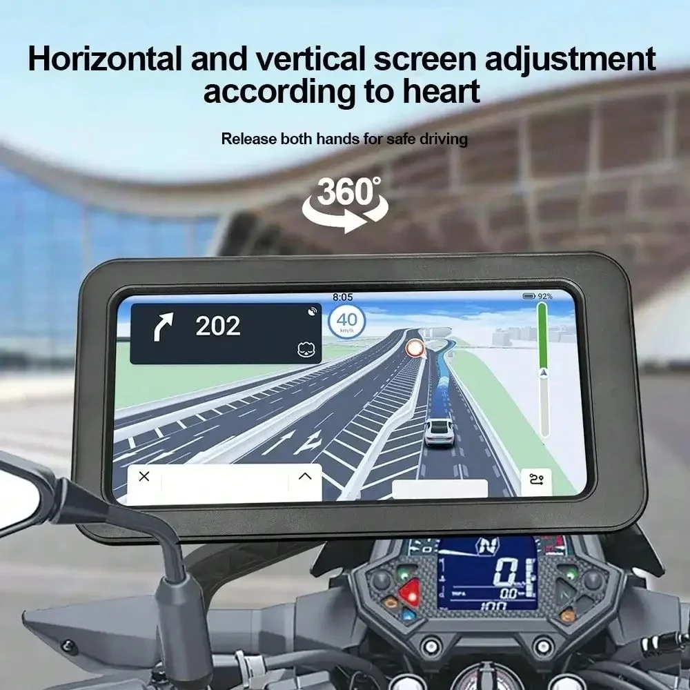 360 ° Supporto Girevole e Regolabile per Cellulare da Moto, Universale per Bicicletta, GPS, Impermeabile, Supporto per Cellulare da Moto e Bici - immagine 2
