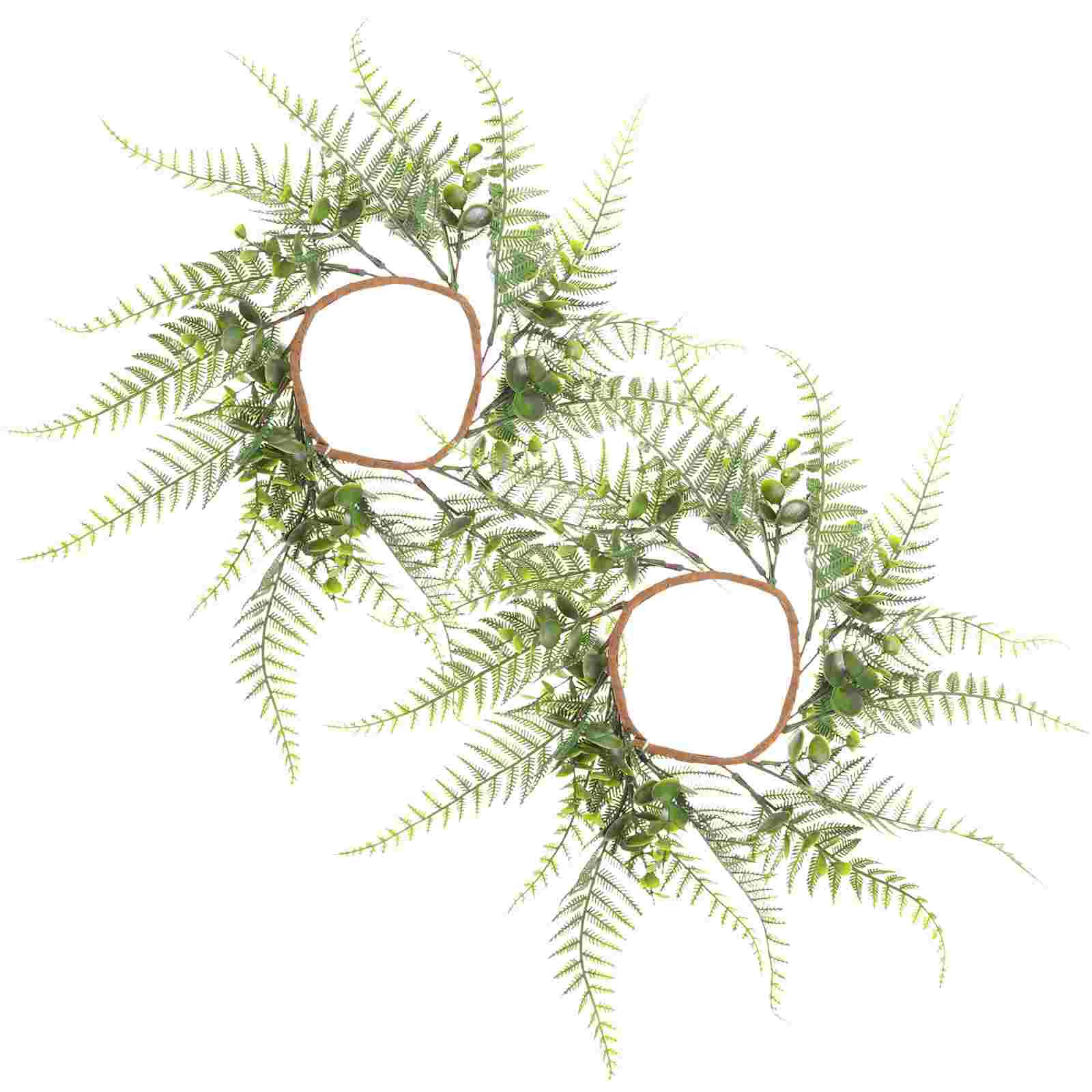 

2 Pcs Plants Artificial Garland Greenery Wreath for Rings Pillars Spring Wreaths Fake