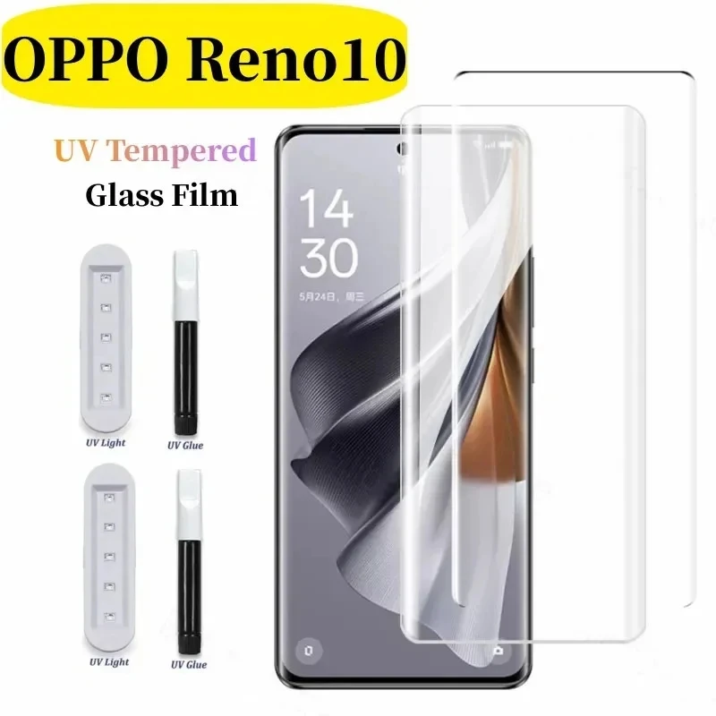 Vetro Temperato Uv Hd Curvo Full Glue Per Oppo Reno 11Pro Plus Pellicola Proteggi Schermo Per Vetro Oppo Reno10 9H
