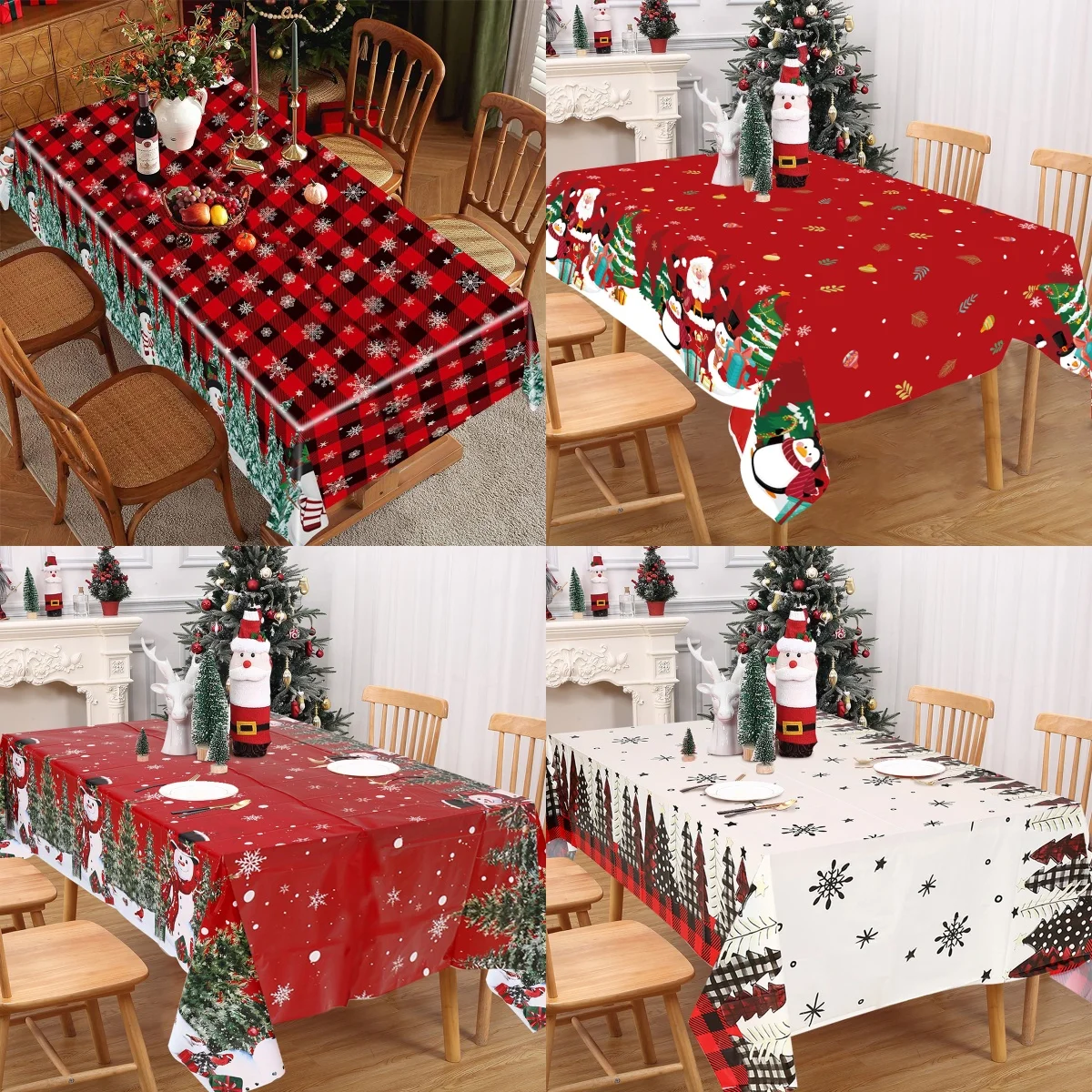 Christmas Decorations Disposable Christmas Tablecloth Merry Christmas Decors For Home Table Cover Xmas Ornament Navidad Natal New Year Gift