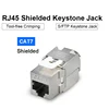 Cat7 RJ45 STP Tool-Less Cat6a Cat7 Keystone Jack Type Zinc Alloy Module Jacks Adapter Coupler for 22 to 26 AWG