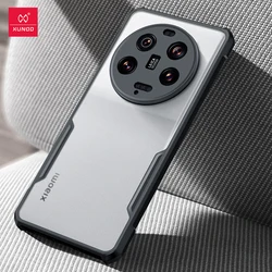 Xundd Shockproof Frosted Transparent Phone Case with Lens Protection for Xiaomi 13 Ultra (Black Matte Clear)