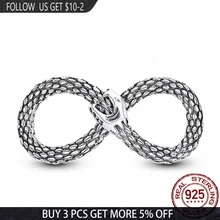 2021NEW 925 Sterling Silver Ouroboros Eternal Symbol Beads Charms Fit Original Pandora Bracelet&Bangle Making DIY Women Jewelr